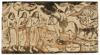 Lakhelyváltás, a Late of Late Wood-Block Prints Suite-ból alkotó: Paul Gauguin