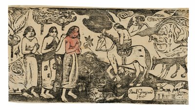 Lakhelyváltás, a Late of Late Wood-Block Prints Suite-ból alkotó: Paul Gauguin