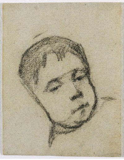 Emil Gauguin gyermekként, fej a párnán, 1875-76 körül (fekete zsírkréta) alkotó: Paul Gauguin
