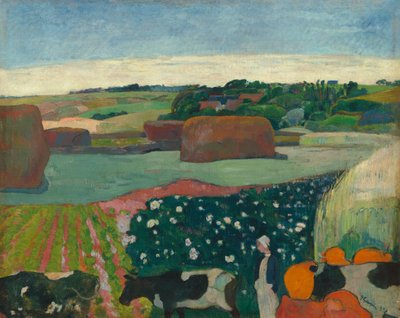 Szénakazalok Bretagne-ban, 1890. alkotó: Paul Gauguin