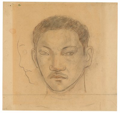 Tahiti fej, jobbra egy második fej profiljával alkotó: Paul Gauguin