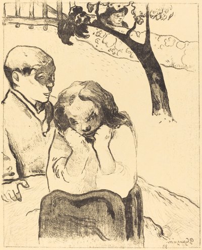 Emberi szomorúság Miseres humaines, 1889 alkotó: Paul Gauguin