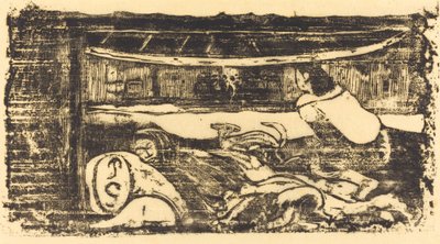 Egy kunyhó belseje alkotó: Paul Gauguin