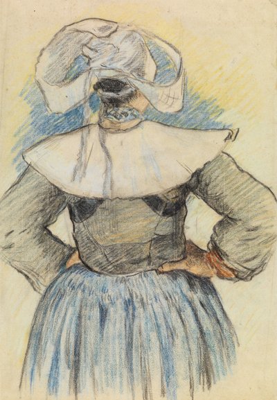 La Bretonne, Pont-Aven 1886 körül (kréta papíron) alkotó: Paul Gauguin