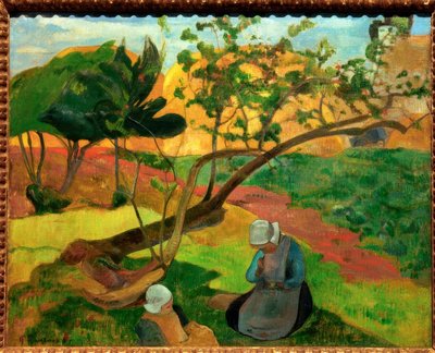 Táj két breton nővel alkotó: Paul Gauguin
