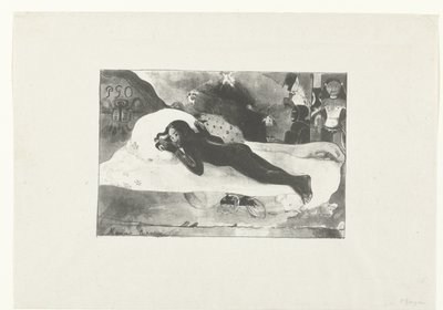 Fekvő lány és a halottak szellemei A halottak szellemei látják Manao tupapau (cím a tárgyon) alkotó: Paul Gauguin