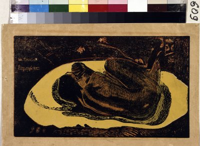 Manao Tupapau (A halottak szelleme virraszt). Paul Gauguin metszete (1848-1903) alkotó: Paul Gauguin