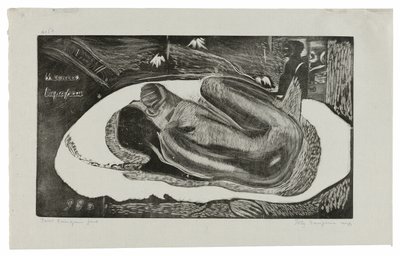 Manao tupapau (A szellemre gondol vagy A szellem gondol rá), a Noa Noa szvitből alkotó: Paul Gauguin