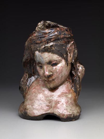 Mme portréváza. Schuffenecker, 1889-90 körül (mázas kőedény) alkotó: Paul Gauguin