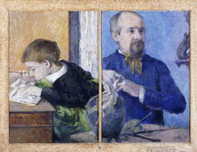Jean-Paul Aubé szobrász portréja 1837-1916 Emile fiával, 1882. alkotó: Paul Gauguin