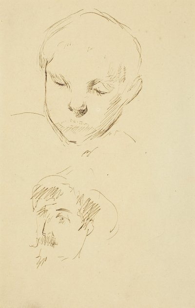 Egy fiú profilja és önarckép [recto] alkotó: Paul Gauguin