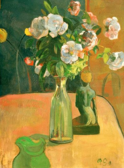 Rózsa és szobrocska alkotó: Paul Gauguin