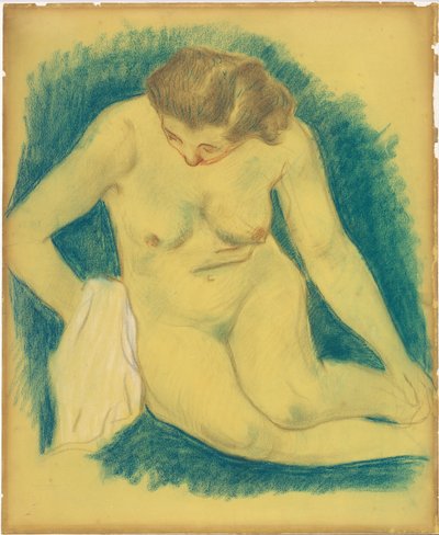 Ülő akt felülről nézve alkotó: Paul Gauguin