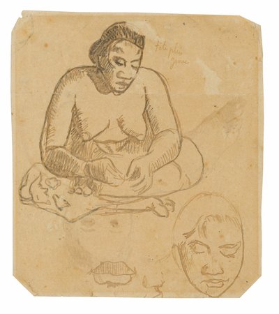 Ülő tahiti nő (recto); Álló tahiti nő (fordítva) alkotó: Paul Gauguin