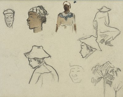 Vázlatok alakokról és lombokról alkotó: Paul Gauguin