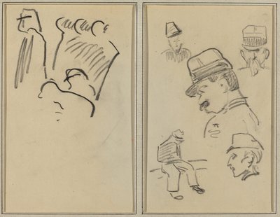 Katonák; Négy katona és egy ülő alak [verso] alkotó: Paul Gauguin