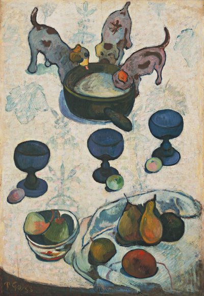 Csendélet három kiskutyával alkotó: Paul Gauguin