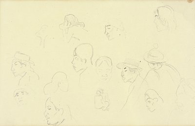 Tanulmányok fejekről és figurákról, 1893 körül alkotó: Paul Gauguin