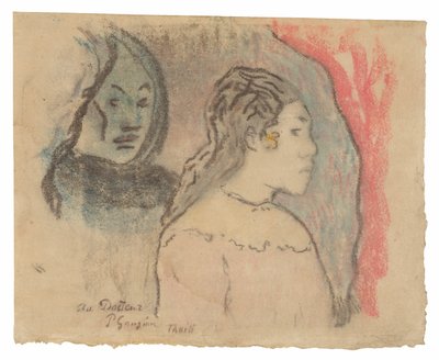 Tahiti fejek tanulmányozása alkotó: Paul Gauguin