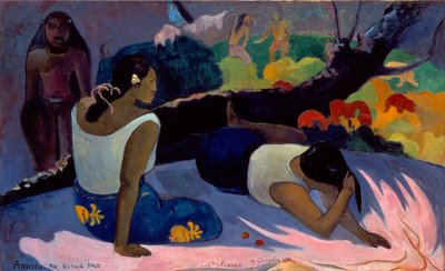 Tahiti:  Arearea no varua ino Fekvő tahiti nők vagy a gonosz szellem szórakozása alkotó: Paul Gauguin