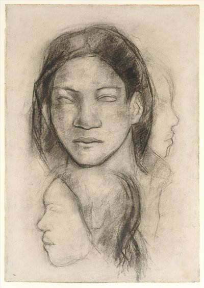 Tahiti arcok (elölnézet és profilok) alkotó: Paul Gauguin