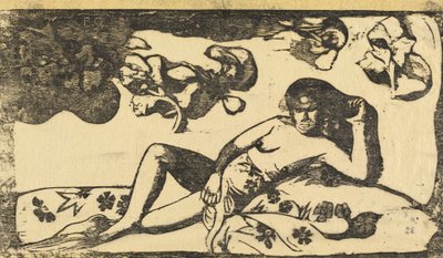 Te Arii Vahine királyi vérbeli hölgy, 1895-ben vagy azt követően. alkotó: Paul Gauguin