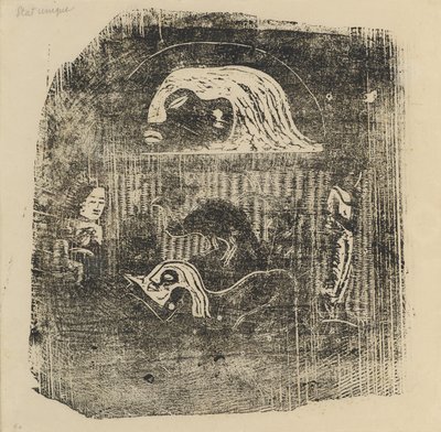 Te Atua The Gods Small Plate [verso], 1895-ben vagy azt követően. alkotó: Paul Gauguin