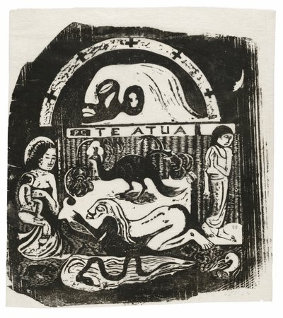 Te atua (Az Isten), a késői fatömbnyomatok szvitjéből alkotó: Paul Gauguin