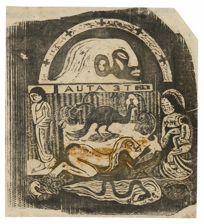 Te atua (Az Isten), a késői fatömbnyomatok szvitjéből alkotó: Paul Gauguin