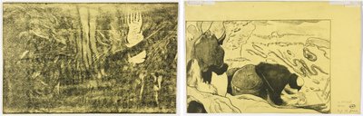 Az ördög beszél (Mahna No Varua Ino) (recto); Ruhamosó nők (fordítva) alkotó: Paul Gauguin