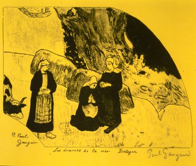 A tenger drámája, Bretagne, a Volpini-szvitből: Dessins lithographiques, 1889., 1889. alkotó: Paul Gauguin