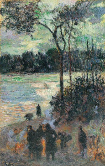 Tűz a folyóparton, 1886 alkotó: Paul Gauguin