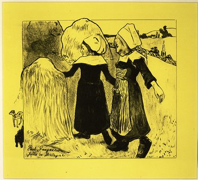 Bretagne örömei, a Volpini-szvitből: Dessins lithographiques, 1889., 1889. alkotó: Paul Gauguin