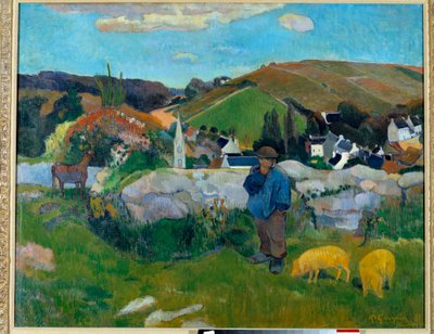 A sertésőrző Bretagne-ban 1888-ban – Paul Gauguin (1848-1903) festménye alkotó: Paul Gauguin