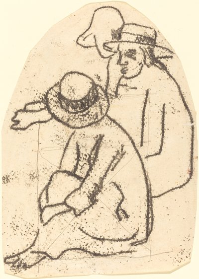 Három tahiti (A jótékonyság nővére című tanulmány) alkotó: Paul Gauguin