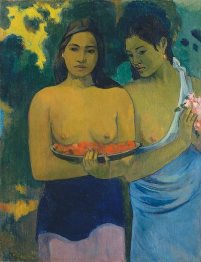 Két tahiti nő alkotó: Paul Gauguin