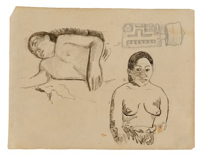 Two Tahitian Women and a Marquesan Earplug alkotó: Paul Gauguin