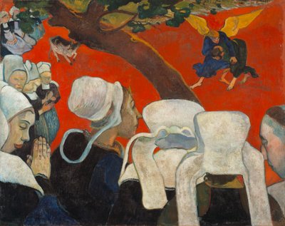 Vízió a prédikáció után Jákób birkózás az angyallal, 1888. alkotó: Paul Gauguin
