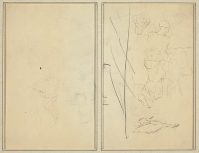 Nő tehénnel és libával; Ellenálló [verso] alkotó: Paul Gauguin