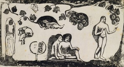 Nők, állatok és lombozat; Nők, állatok és levelek, 1895-1903 alkotó: Paul Gauguin