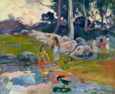Nők a folyó partján, 1892 körül. alkotó: Paul Gauguin