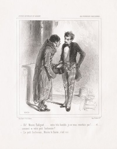 Párizsi hülyeség: Ah! Monsieur Radiguet, 1847. alkotó: Paul Gavarni