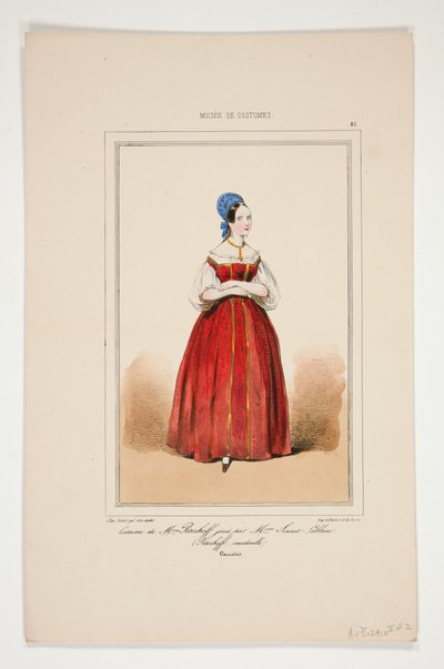 Kostüm von Mme Peterhoff, gespielt von Mme Sonnet-Leblanc alkotó: Paul Gavarni