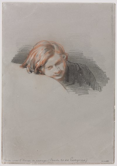 A LOiseau de passage fiatalember-tanulmányának vezetője, 1853. alkotó: Paul Gavarni