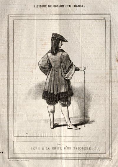 A jelmez története Franciaországban: Az emberek követik az Urat, 1843. alkotó: Paul Gavarni
