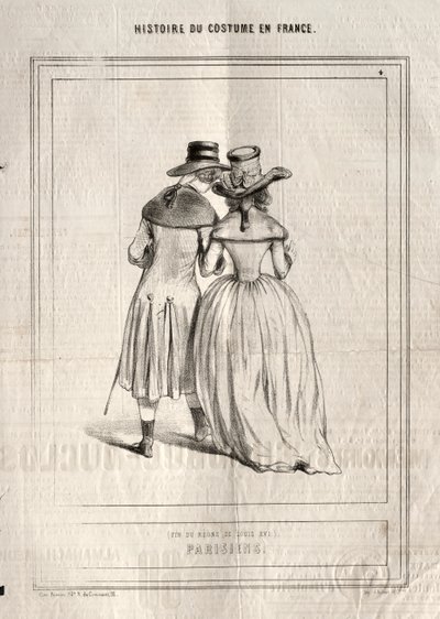 A francia viselet története: párizsiak, 1843. alkotó: Paul Gavarni