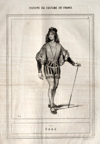 A francia viselet története: oldal, 1843. alkotó: Paul Gavarni
