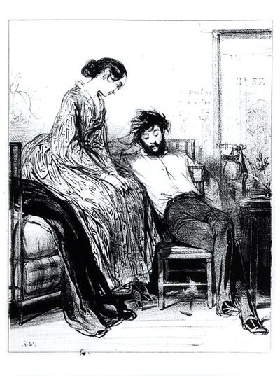 In Prison for Debt at Clichy, 1830-40 körül (litho) (f/w fotó) alkotó: Paul Gavarni