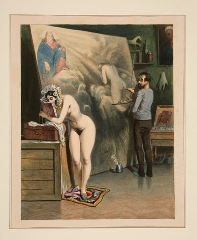 A FESTŐ FELESÉGE. alkotó: Paul Gavarni