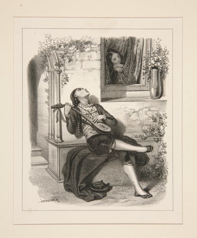 LA SERENADE. alkotó: Paul Gavarni